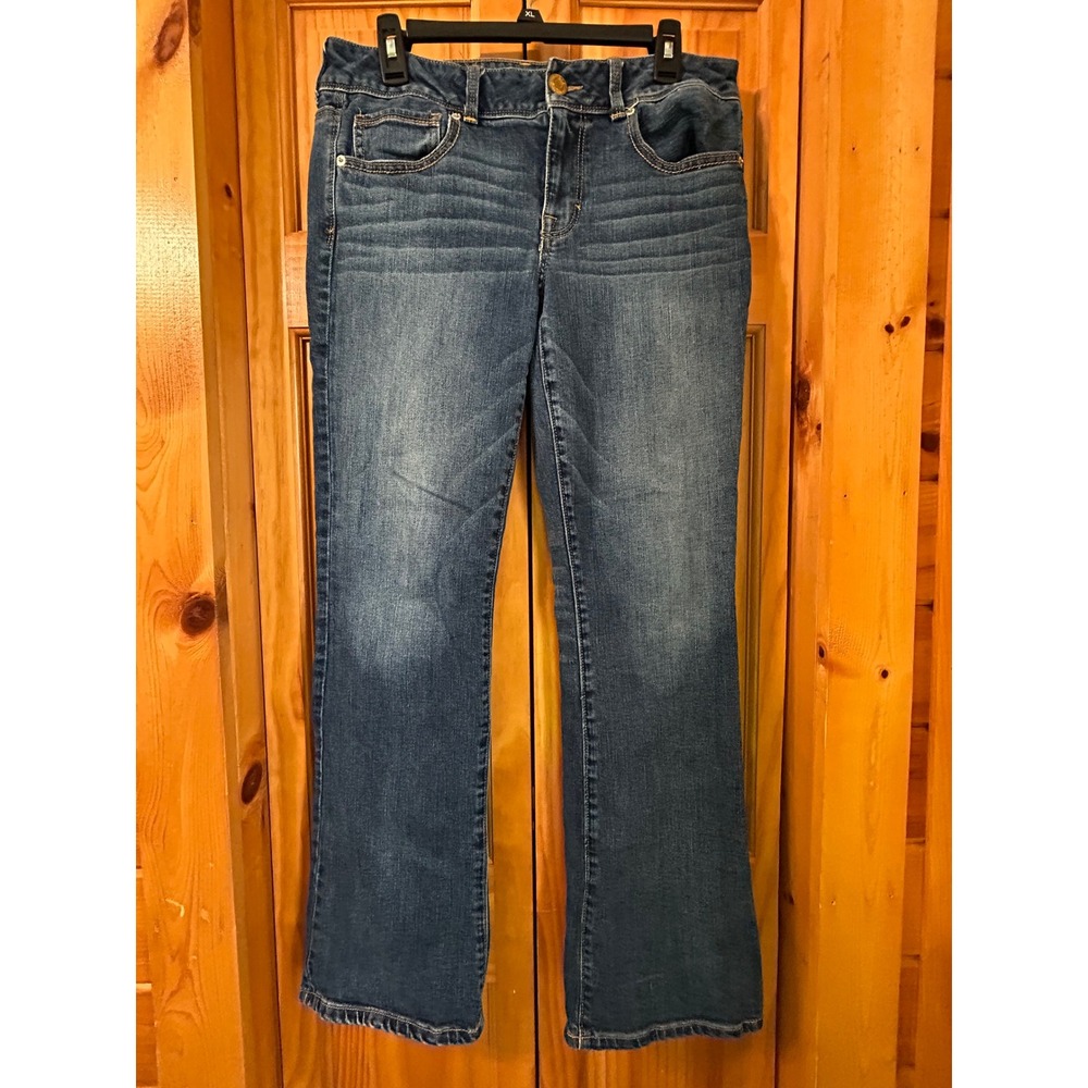 American Eagle Kick Boot Jeans Womens 12 Medium Wash Denim Bootcut Stretch